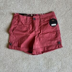 One 5 One Utility Shorts Brick Red Size 6 / 28 NWT Stretch Cotton